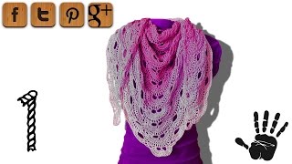 Virus shawl crochet tutorial part 1  Woolpedia® [upl. by Bej83]