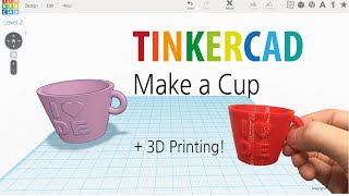 6 Make a cup 2016v with Tinkercad  3D printing  3D modeling How to make and design [upl. by Otreblada369]