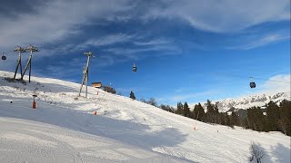 MEGEVE ski resort  Skiing GREEN A Top part on a sunny day  Feb 2024 [upl. by Florry]