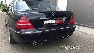 Underground Exhaust Mercedes W220 S500 Stage 3 Klappenauspuff Sound [upl. by Ekaj459]