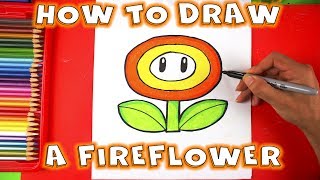 How to Draw a Fire flower From Super Mario Bros  How to Draw A Flower Step by Step [upl. by Branscum]