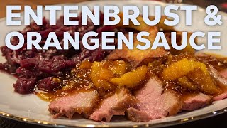 Zarte BarbarieEntenbrust mit karamellisierter OrangenSauce schnelles last minute Weihnachtsmenue [upl. by Wemolohtrab]