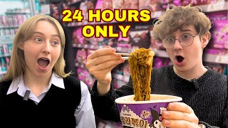 Eating ONLY Korean Convenience Store Food for 24 Hours [upl. by Ahsiema]