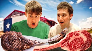 Two Brits try Texas Tomahawk Steak for the first time [upl. by Elacim]