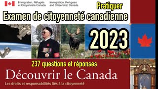 🇨🇦 31 Examen de citoyenneté canadienne 2023 pratiquer 237 questions et reponses [upl. by Iyre733]