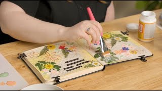 Art Journaling with Plaid  Botanical Theme [upl. by Dranrev]