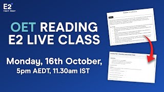 OET Live Class  OET Reading Part B  How to Read for Gist and score high [upl. by Areis]