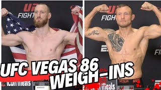 UFC Vegas 86 OFFICIAL WEIGHINS Hermansson vs Pyfer [upl. by Vanda]