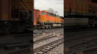 BNSF Trio with CSX GP40 at HaverstrawNY train railroad railfan railroad bnsfrailroad newyork [upl. by Princess]