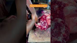 Neck bone cutting meat beef mutton food asmr shorts butcher her [upl. by Adon14]