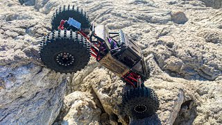 Custom SCX24 Injora Rock Buggy Takes on Extreme Rocky Terrain [upl. by Monjo]