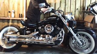 Yamaha XVS 650 DragstarVStar 2001  Bobber project  killer sound [upl. by Llertnahs160]