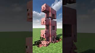 Minecraft Pig Tower Fall  shorts [upl. by Ettezzil]