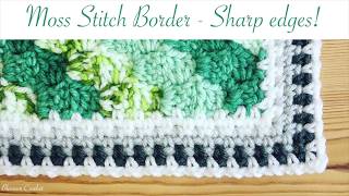 Simple and Neat Crochet Moss  Linen Stitch Border amazingly sharp corners [upl. by Elliott]