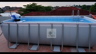 Bestway Above Ground Pool  Power Steel Rectangular Pool 488m x 244m x 122m Set Up Timelapse [upl. by Balcer]