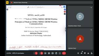 Principles of Modern CDMA MIMO OFDM Wireless Communications  NPTEL Tutorial session  Week7 [upl. by Ilrak]