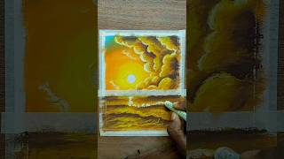 Easy drawing Sunset at sea oil pastel drawing oilpasteldrawing [upl. by Nylehtak]