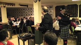 Piping the Haggis at ENRFC Burns Supper 2011 [upl. by Nerrad860]