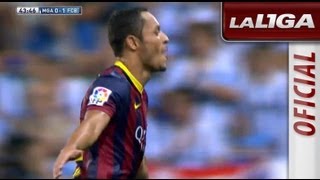 Golazo de Adriano 01 en el Málaga CF  FC Barcelona  HD [upl. by Esiole794]