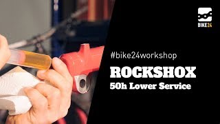 BIKE24 Workshop  RockShox 50h Lower Leg Service [upl. by Kilby]