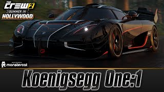 The Crew 2 Koenigsegg One1  FULLY UPGRADED  PRO SETTINGS  ULTIMATE MEGACAR ARRIVES [upl. by Leyla]