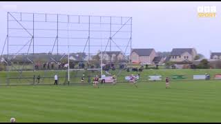 KEEPER POINTS FROM HUGE DISTANCE  CUSHENDALL V DUNLOY  2024 ANTRIM CLUB HURLING FINAL [upl. by Carman]