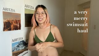 a very merry swimsuit haul  ft acacia swim amp inamorata [upl. by Noet]