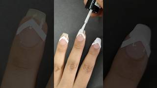 Easiest way to paint french tips 💅 nailart shorts [upl. by Teufert]