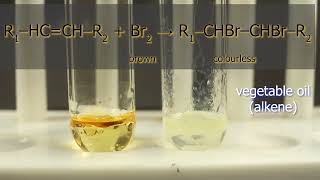 Bromine water test for unsaturated compounds CC double bond [upl. by Einavoj928]