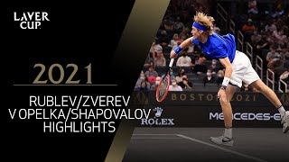 Match 9 Highlights  RublevZverev vs OpelkaShapovalov  Laver Cup 2021 [upl. by Yasdnyl]