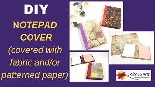 DIY notepad cover covered with fabric andor paper [upl. by Cele]