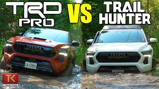 Toyota Tacoma TRD Pro vs Tacoma Trailhunter  OffRoad Showdown in Toyotas New Midsize Trucks [upl. by Macmahon478]