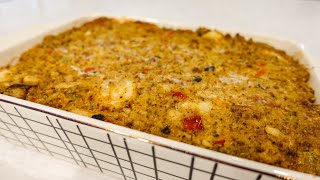 Delicious Seafood Cornbread Dressing Recipe  Thanksgiving Series 2023 [upl. by Hacim]