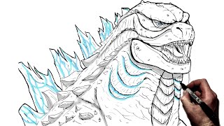 How To Draw Godzilla  Step By Step  Godzilla vs Kong [upl. by Namhcan]