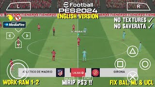 100 Work Career Mode amp UCL  PES 2024 PPSSPP Original PS5 Android Update Patch FIFA 24 [upl. by Ardnoid]