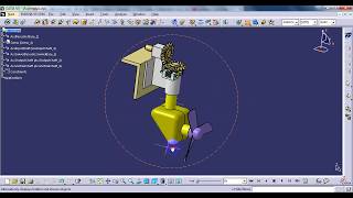 Azimuth thruster with bevel gear drives simulation in Catia [upl. by Padraic177]