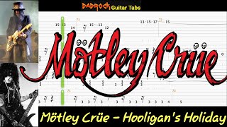 Hooligans Holiday  Motley Crue  Guitar  Bass TABS Lesson [upl. by Halilad535]