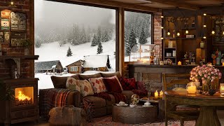 4K Cozy Coffee Shop ☕ Smooth Piano Jazz Music for Relax Study Sleep ☕ Night Winter [upl. by Ahsinat314]