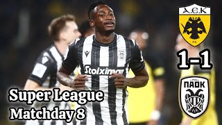 AEK Athens 11 PAOK FC  Highlights [upl. by Vanthe]