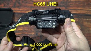 Nitecore HC65 UHE Headlamp Kit Review 2000 Lumens 10 UHE LEDs 6000k4500k Options [upl. by Aikemot484]