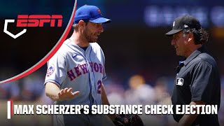 Mets Max Scherzer ejected after substance check 👀  MLB on ESPN [upl. by Nevag]