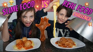 SLIME FOOD vs REAL FOOD CHALLENGE  Bibi [upl. by Questa]