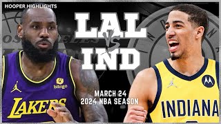 Los Angeles Lakers vs Indiana Pacers Full Game Highlights  Mar 24  2024 NBA Season [upl. by Enomrej]