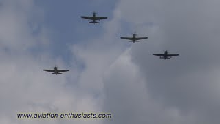 2013 Thunder Over Michigan Air Show Skyraider Missing Man Formation [upl. by Willcox]