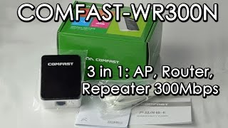 Обзор COMFAST CFWR300N  AP Router Repeater 300Mbps [upl. by Tosch230]