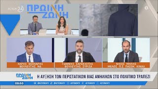 Πολιτική αντιπαράθεση Χ Θεοχάρη Γ Σαρακιώτη Ν Μήλη  Πρωινή Ζώνη  ACTION 24 [upl. by Tabina]