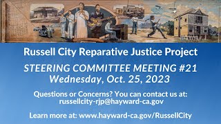 Russell City Reparative Justice Project Steering Committee Meeting 21 October 25 2023 [upl. by Jake]