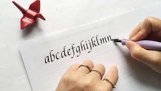 Italic Calligraphy Tutorial  Beginners Alphabet Demo [upl. by Lleryt]