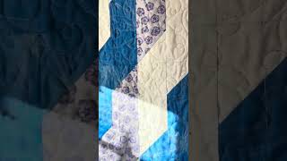 Fabric Cafe’s 3Fabric “Ribbons Quilt” QSize 120 HST freehand quilted Part 2 [upl. by Mir172]