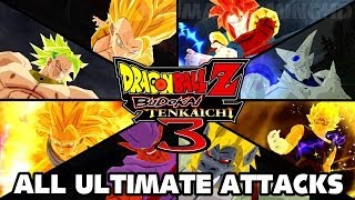 Dragon Ball Z Budokai Tenkaichi 3 HD  All Ultimate Attacks 1080p [upl. by Giordano]